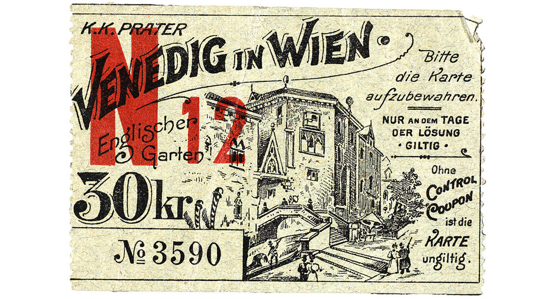 Eintrittskarte für Venedig in Wien, 1895-1900, Wien Museum 