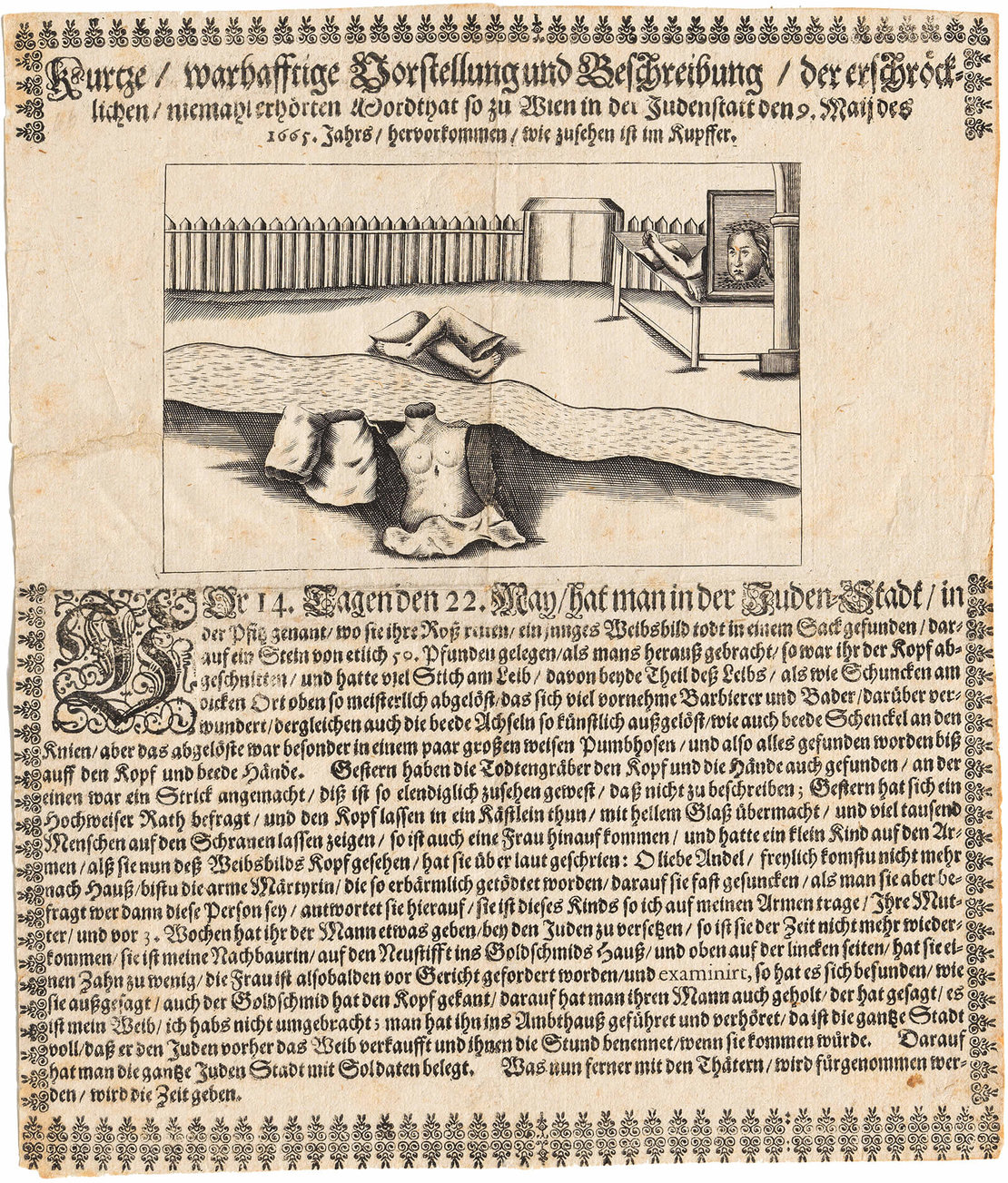 Das kürzlich erworbene Flugblatt aus dem Jahr 1665, Wien Museum 