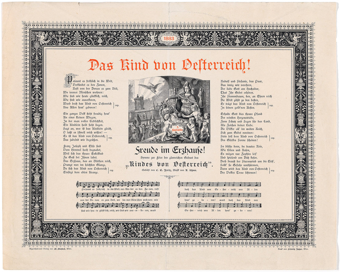 Gedenkblatt auf Erzsis Geburt, 1883, Wien Museum 