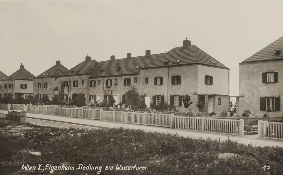 Siedlung „Am Wasserturm“ in Favoriten, Postkarte, um 1930, Wien Museum 