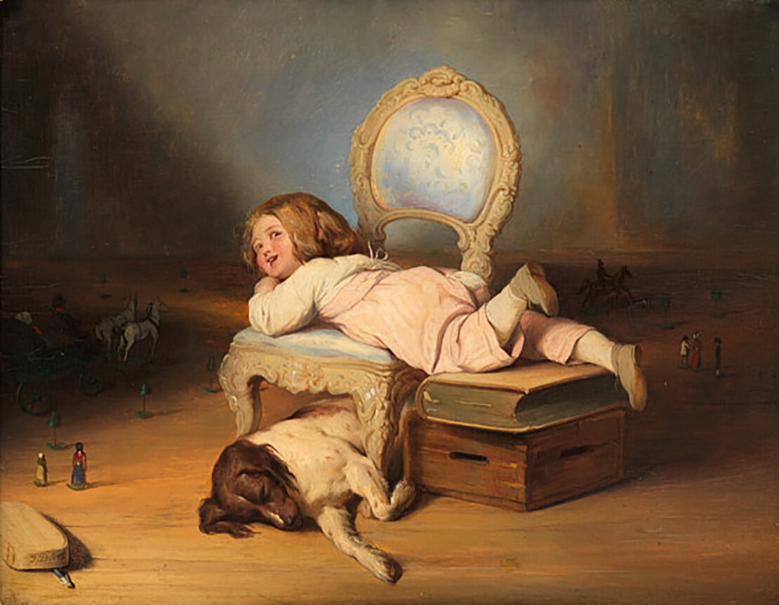 Josef Danhauser: Das Kind und seine Welt, 1842, Öl auf Holz, Wien Museum 