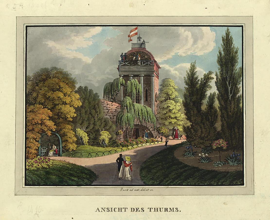 Ansicht der Rosenbaum’sche Gartenanlage, 1824, Wien Museum 