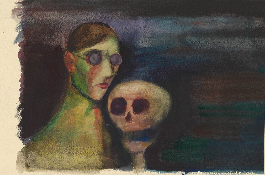 Karl Wiener: „Selbstporträt mit dem Tod“, um 1932, Wien Museum 
