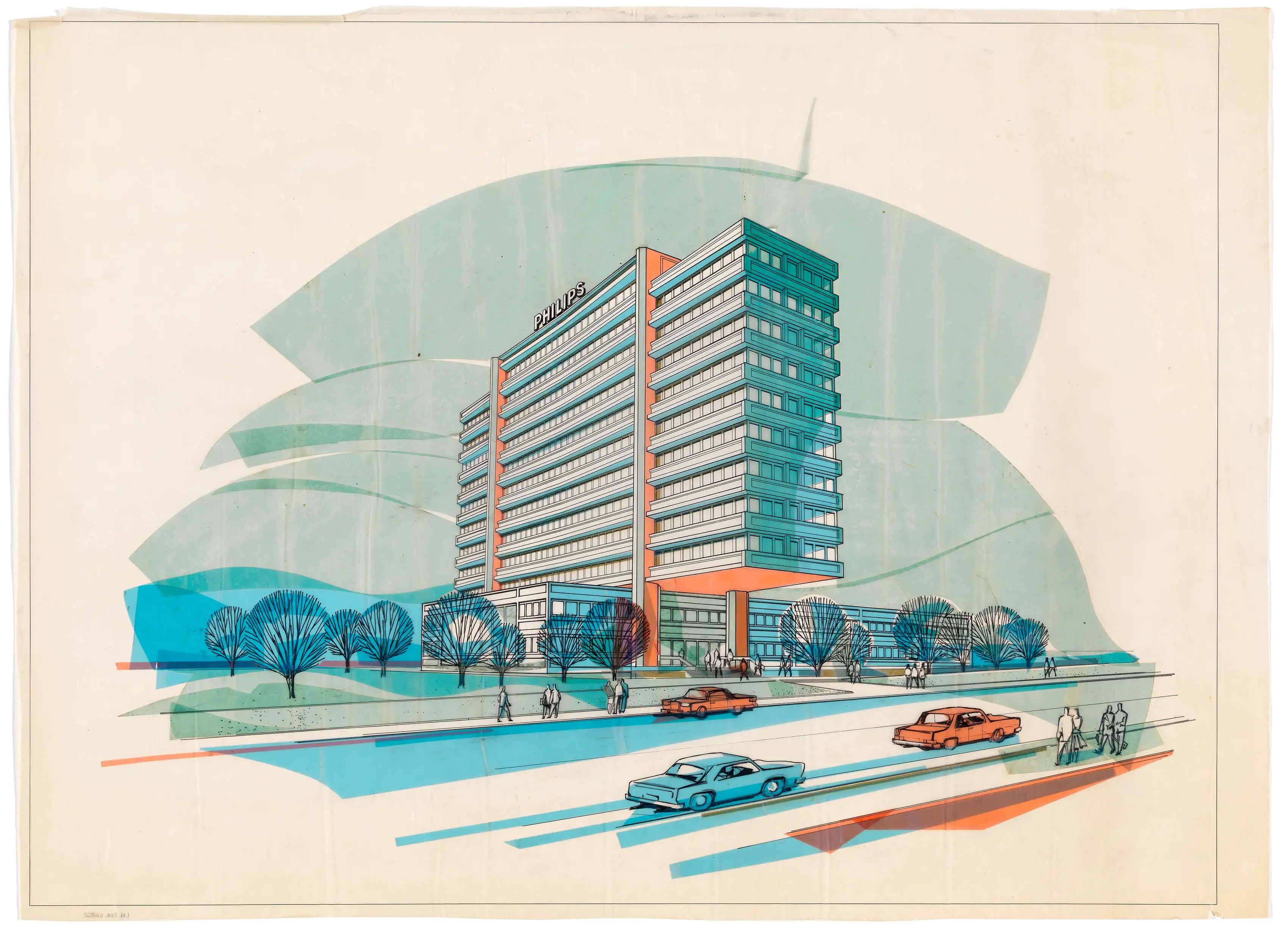 Philips Bürogebäude, Triester Straße 64, 1100 Wien, Schaubild, Wien Museum/Karl Schwanzer Archiv  