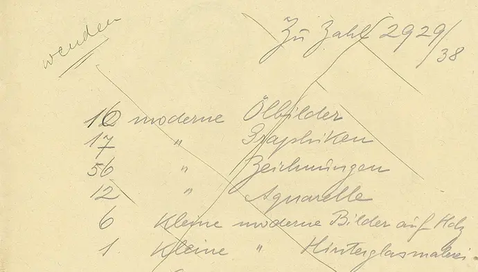 Aus dem Ausfuhransuchen von Alexandrine Roden, 1939, (c) Archiv des Bundesdenkmalamts