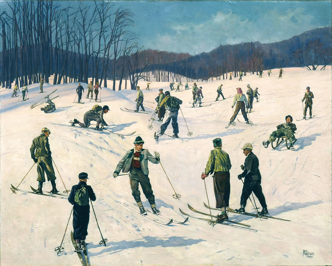 Hans Massmann: Wiener Skiwiese, 1940, Öl auf Leinwand, Sammlung Wien Museum