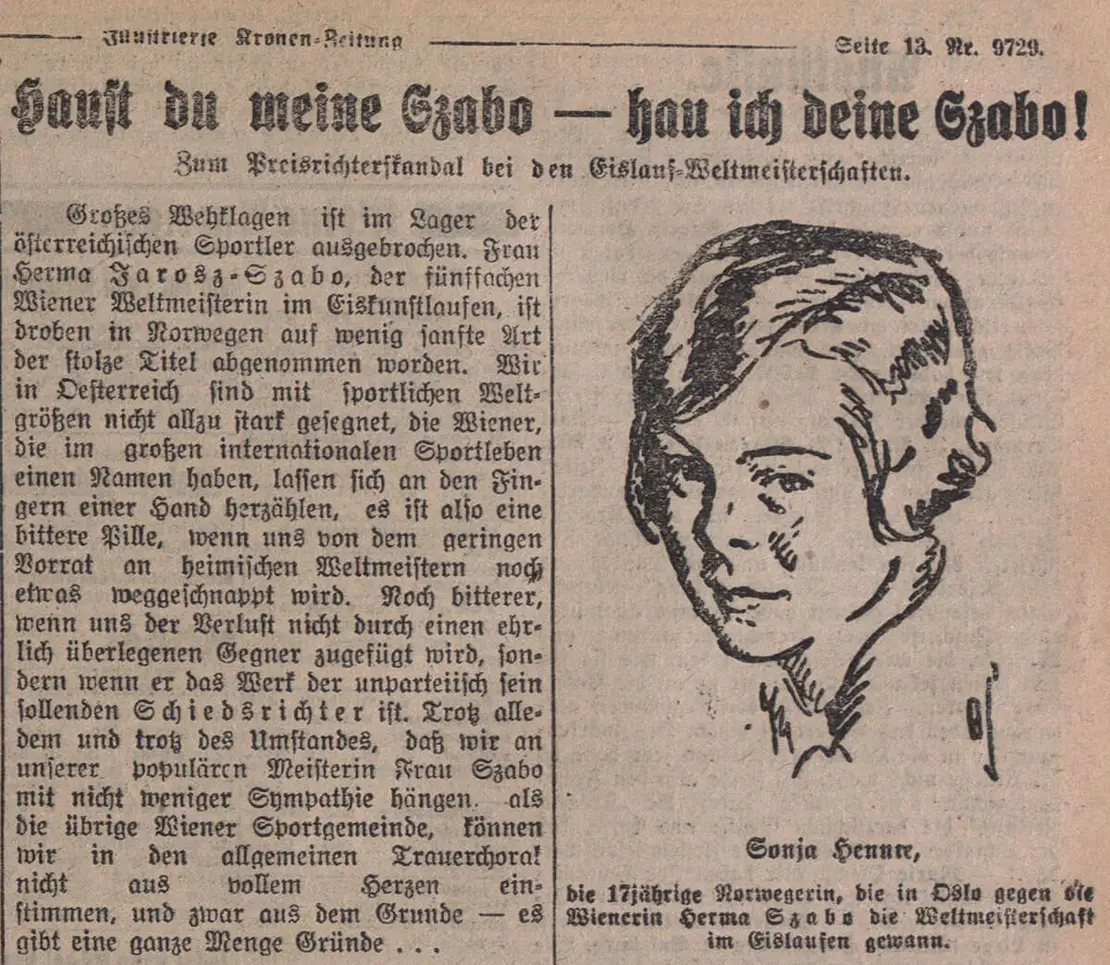 Bericht aus der Illustrierten Kronen-Zeitung vom 22. Februar 1927, ANNO/ÖNB