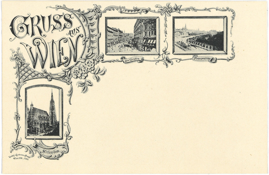 Mehrbildkarte, 1891, Karlmann & Franke Verlag, Wien Musem 