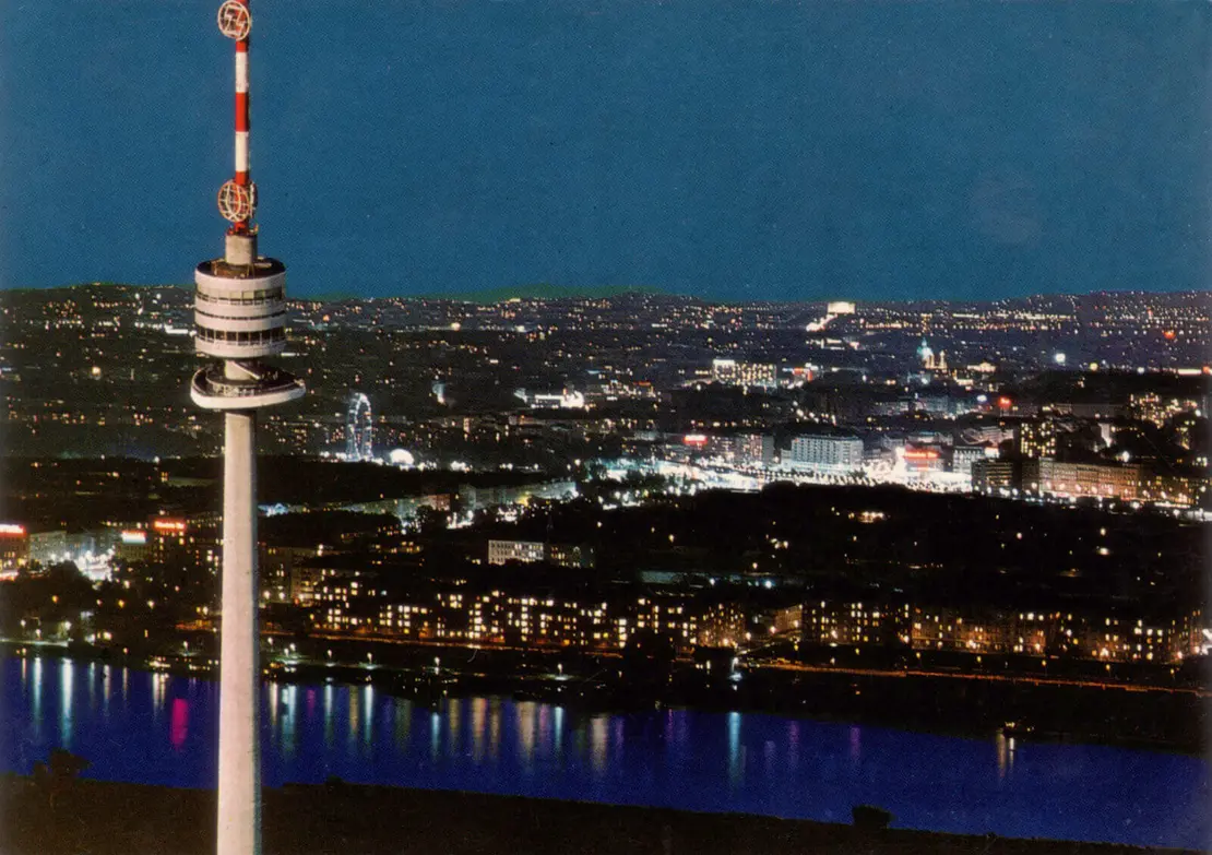 Wien, Donauturm, um 1970, Hersteller: Hans H. Rau, Wien, Sammlung Payer