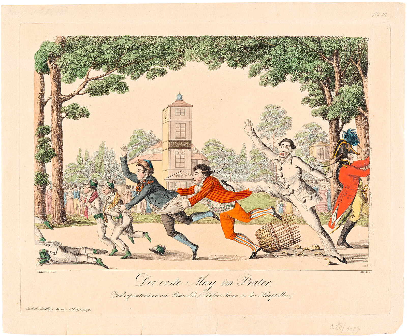 Läufer am 1. Mai im Prater, Johann Wenzel Zinke, 1827, Wien Museum 