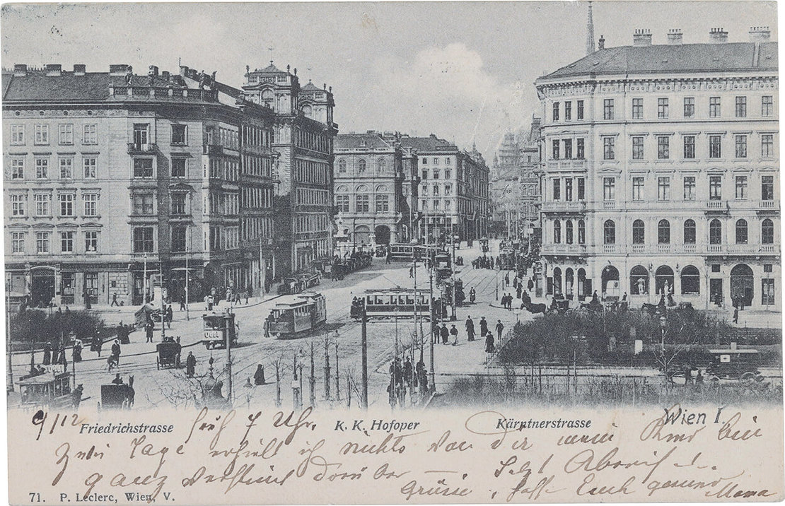 "Wien I.", gelaufen 1905 von Wien nach Szécsény, Wien Museum 