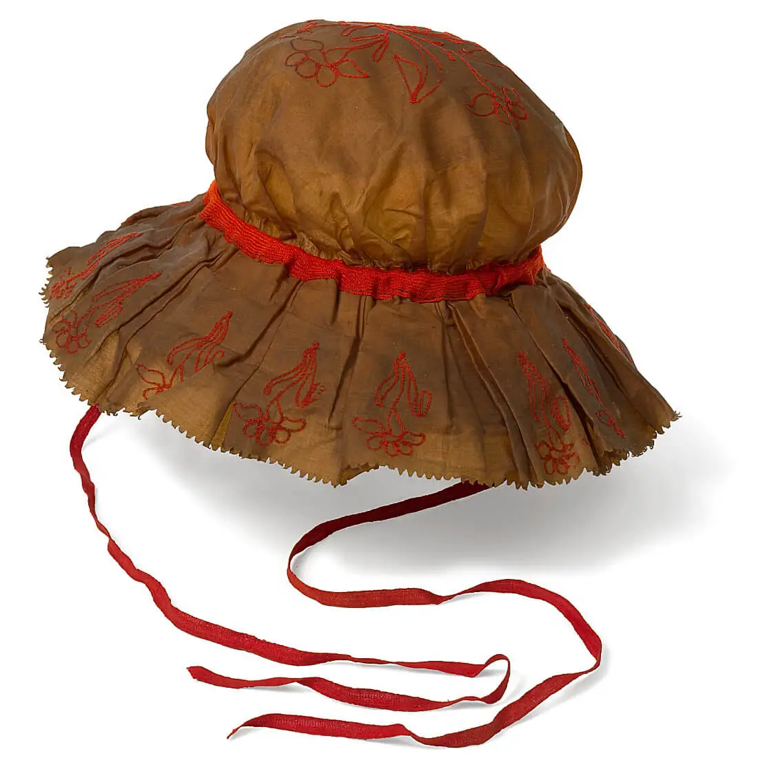 Badehaube, um 1870, Billrothbatist, Baumwolle, Wolle, Rohr, Wien Museum