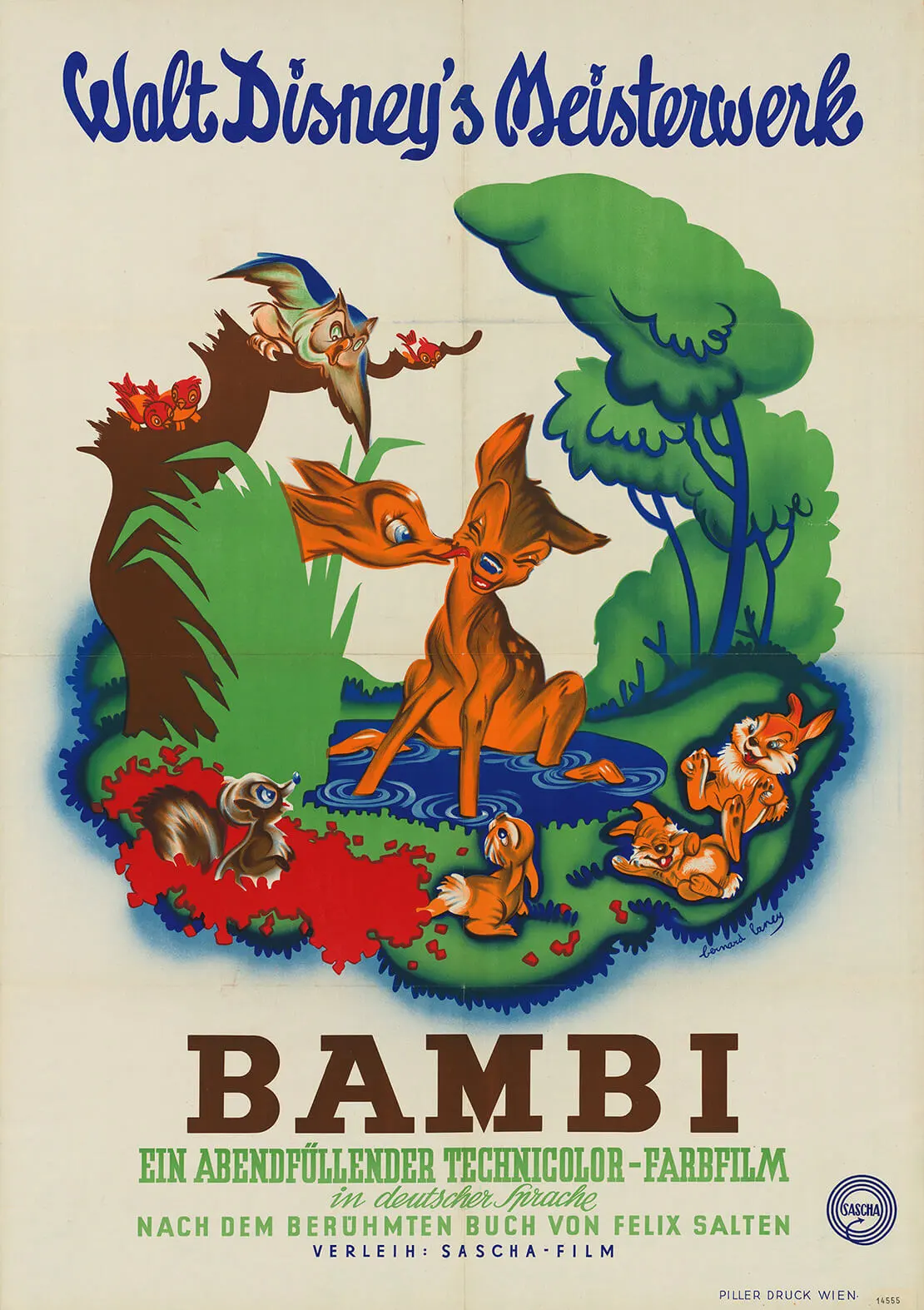 Werbeplakat für den Film Bambi, 1951, Wienbibliothek im Rathaus
