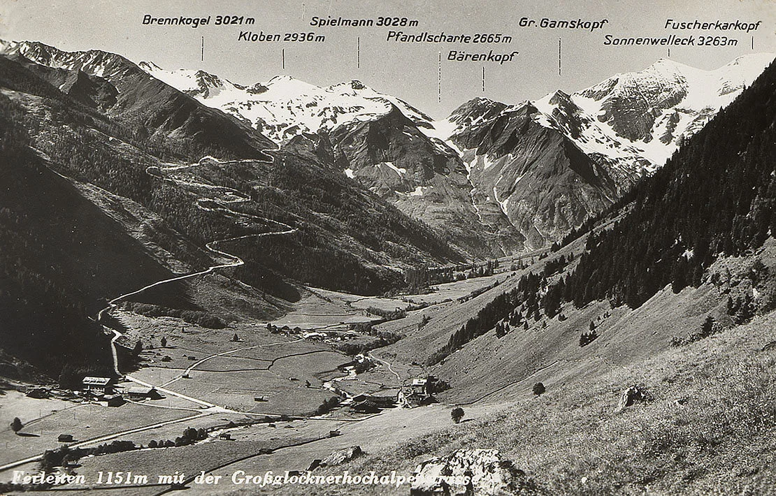 Ein weiteres infastrukturelles Großprojekt des Austrofaschismus: Die 1935 eröffnete Großglockner-Hochalpenstraße, Ansichtskarte, 1930er Jahre, Wien Museum