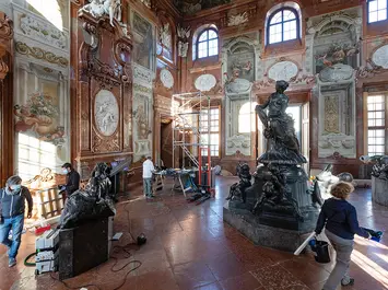 Der Donnerbrunnen, bislang im Unteren Belvedere, wurde im Dezember 2020 abgebaut. Foto: Lisa Rastl/Wien Museum