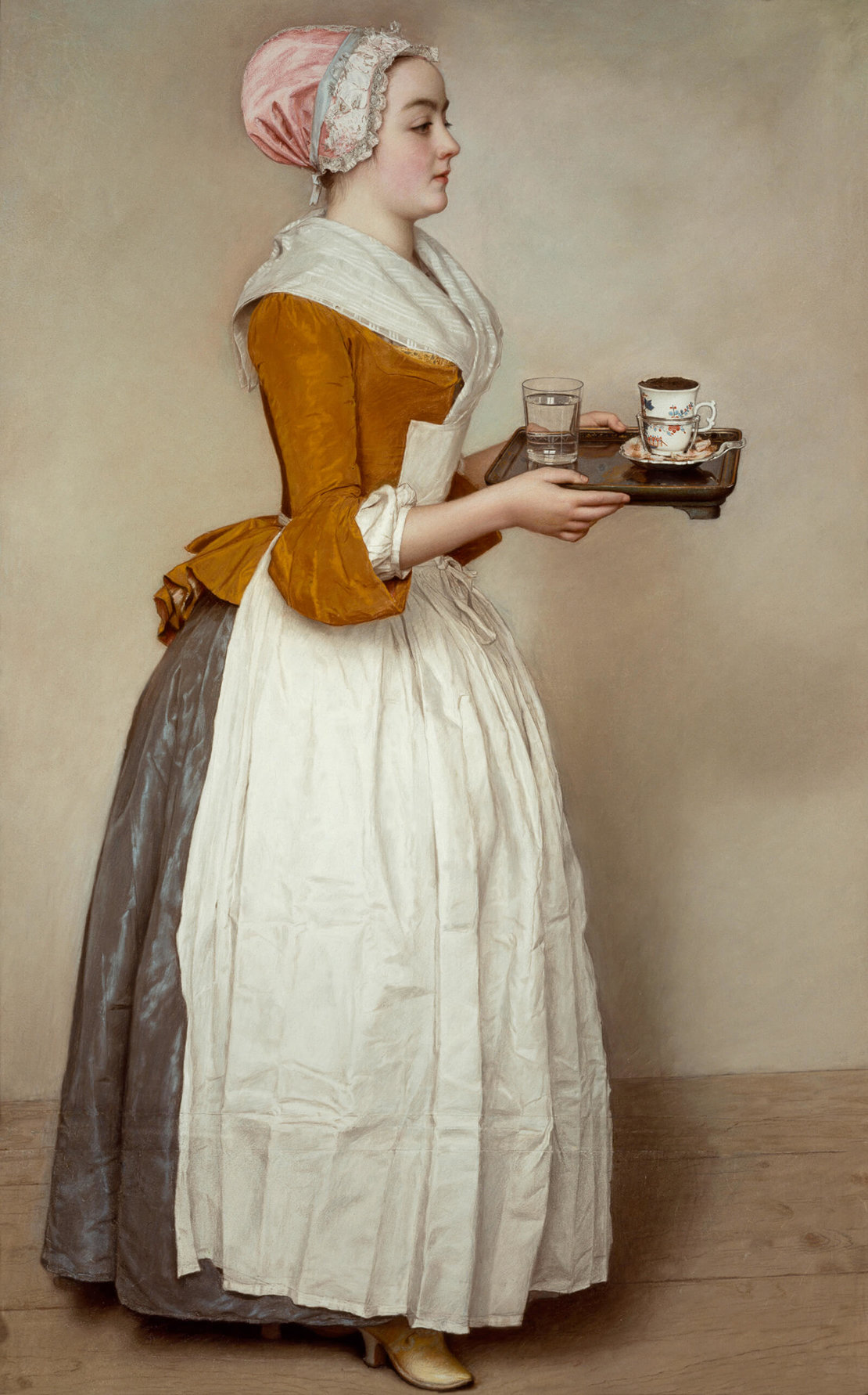 Jean-Étienne Liotard: Das Schokoladenmädchen, um 1744, Pastell auf Pergament, Gemäldegalerie Alte Meister, Staatliche Kunstsammlungen Dresden, akg-images / picturedesk.com  