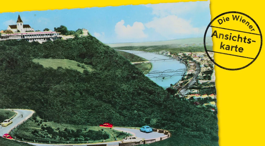 Kahlenberg mit Höhenstraße und Donau, um 1960, HDH-Verlag, Wien, Wien Museum  