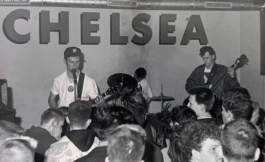 Die Band „The Wrecking Crew“ im alten Chelsea in der Piaristengasse 1, April 1987, Foto: Tom Koch