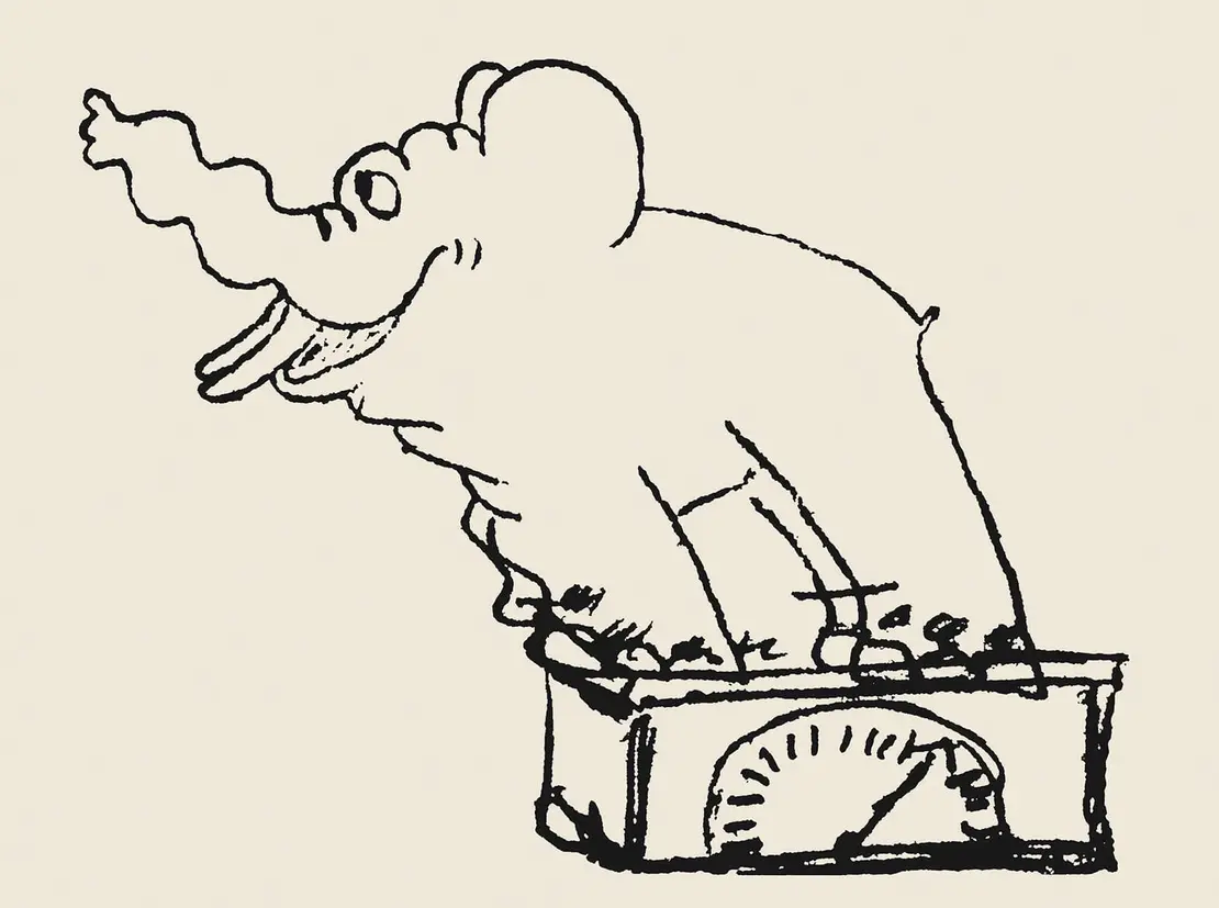 Eine der zahlreichen Elefanten-Signaturen von Otto Neurath, Otto Neurath, Österreichische Nationalbibliothek, Wien/Autogr. 1221/37-21  