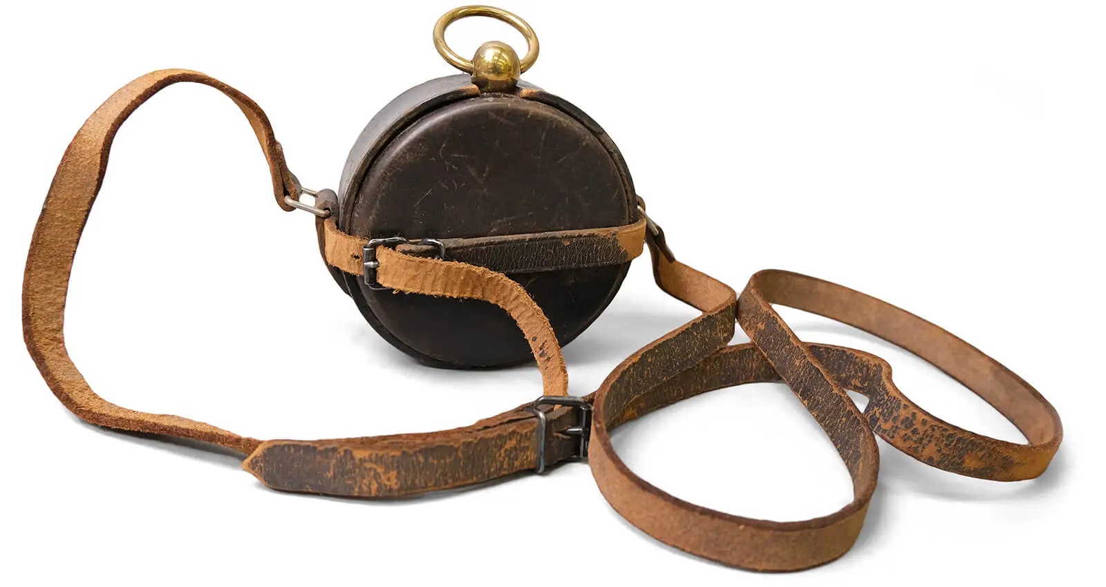 Nachtwächterkontrolluhr in lederner Hülle. Foto: Tabea Rude  