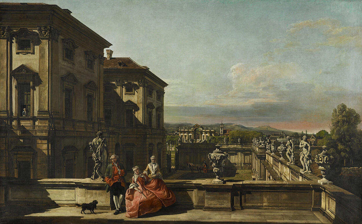 Bernardo Bellotto: Das Gartenpalais Liechtenstein in Wien von Osten, 1759/60, Öl auf Leinwand, LIECHTENSTEIN. The Princely Collections, Vaduz–Vienna