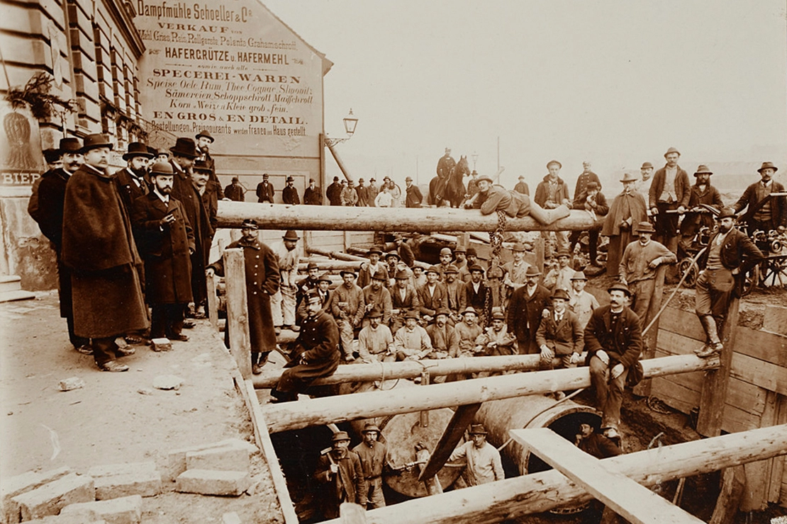 Anlegung der Wiener Städtischen Gasleitung, 1897, Sammlung Wien Museum
