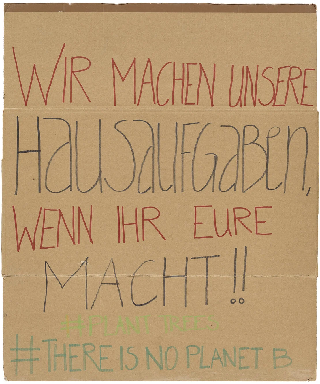 Protestschilder der „Fridays for Future“-Bewegung in Wien, 2019, Wien Museum  