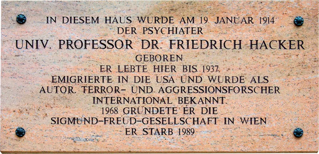 Gedenktafel am Haus Hegelgasse 21, Foto: GuentherZ/Wikimedia Commons  