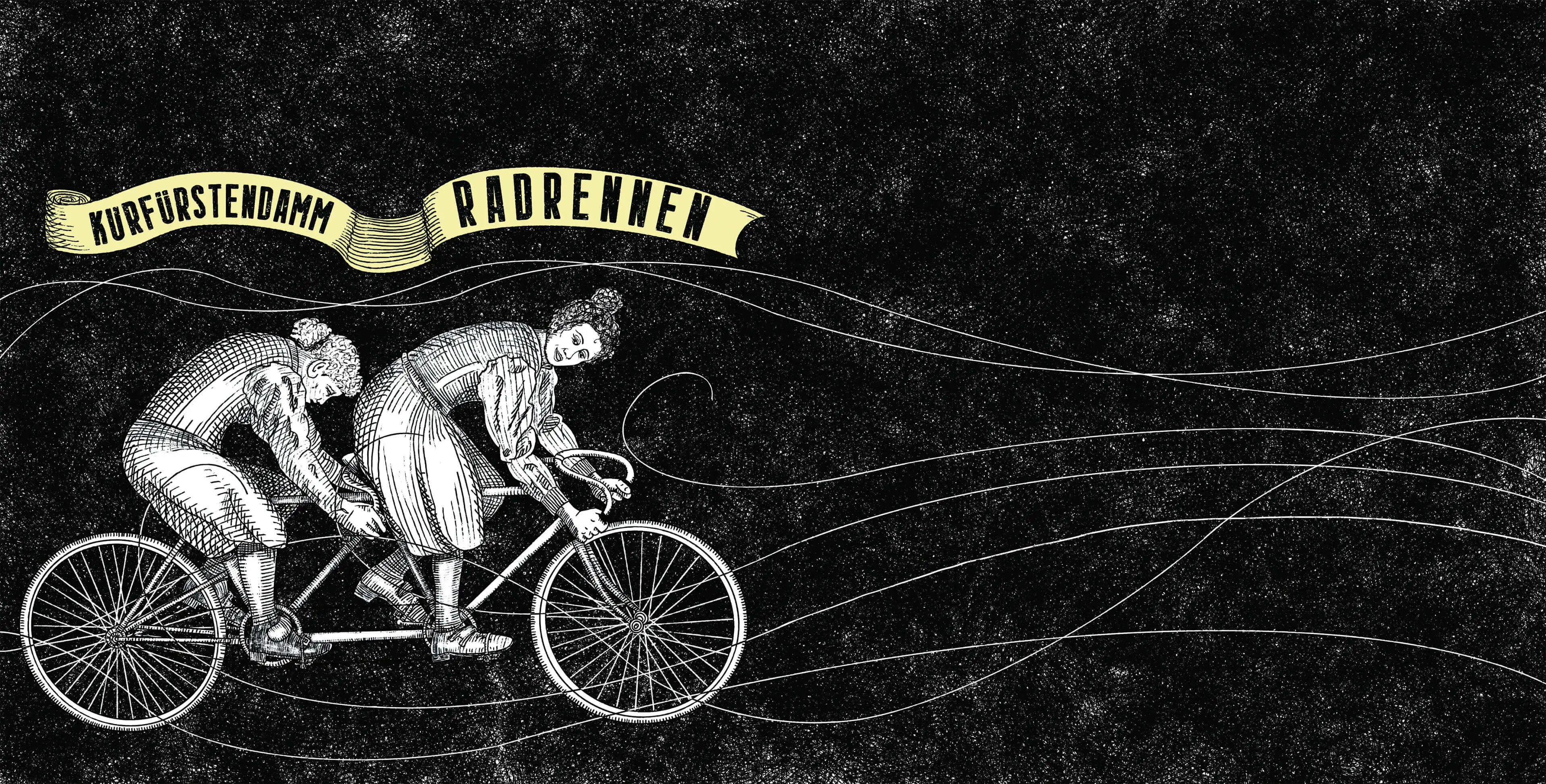 Tandemrennen Berlin, Illustration: Jorghi Poll/Edition Atelier