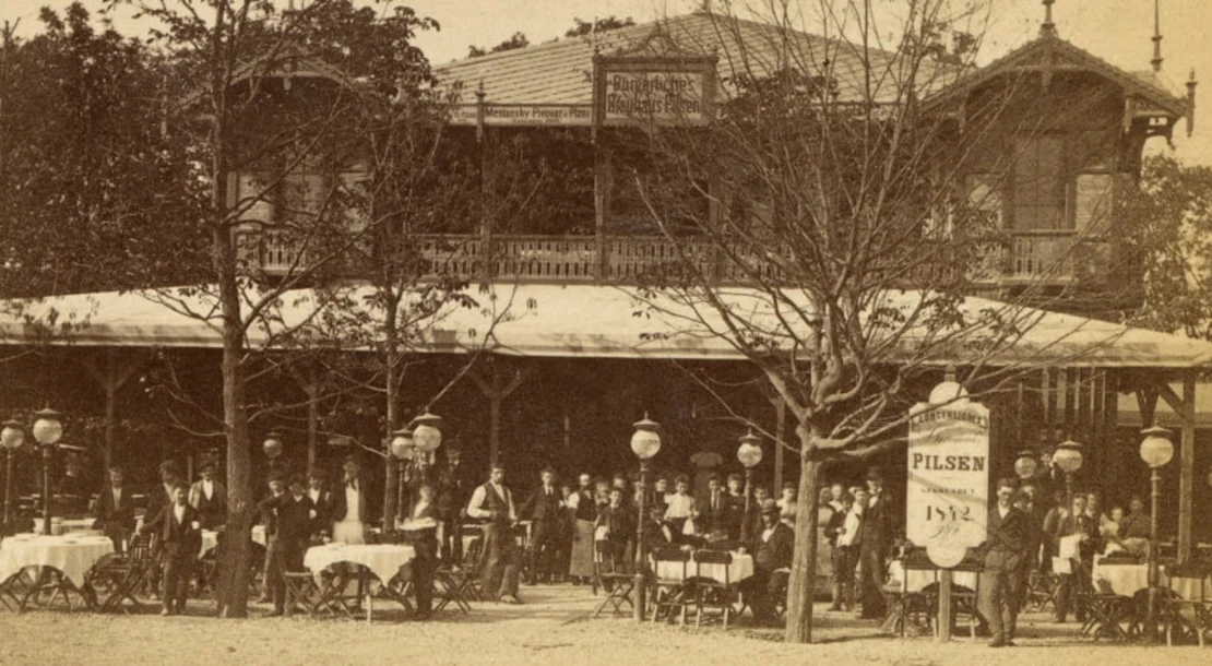 Restauration des Pilsener bürgerlichen Bräuhauses, 1873, Verlag der Wiener Photographen-Association, Wien Museum