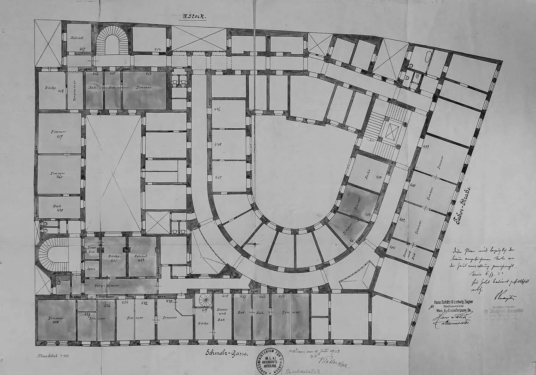 Grundriss des Hauses Taborstraße 18