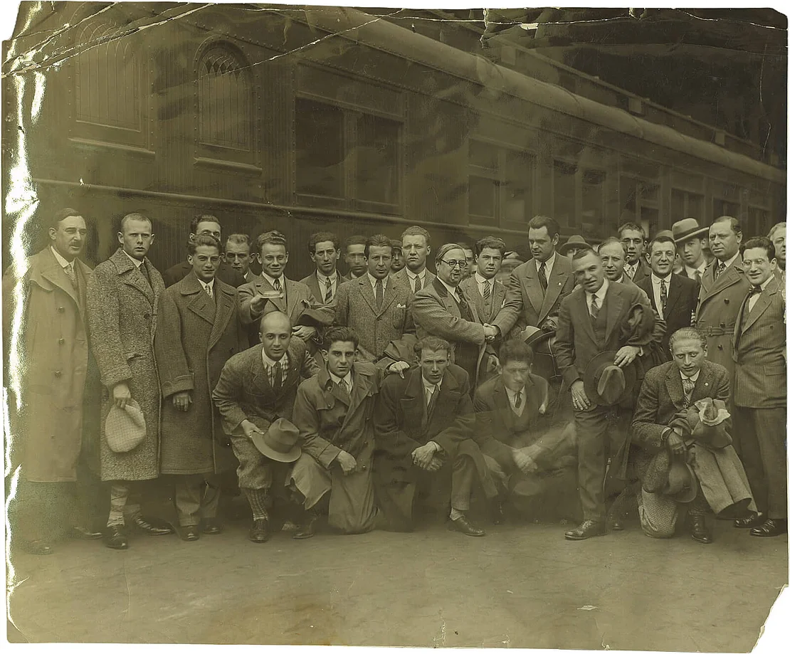 Gruppenfoto der Hakoah-Fußballmannschaft in Chicago, aufgenommen während der zweiten US-Tournee 1927, JMW, Inv. Nr. 14915  