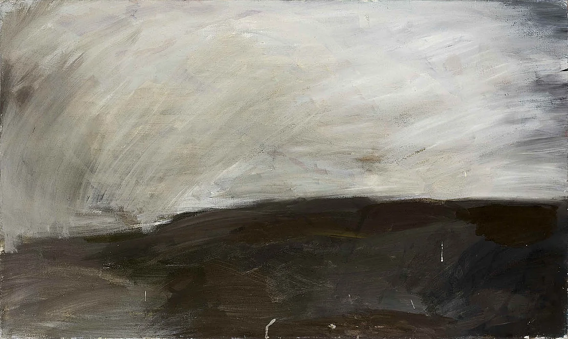 Heliane Wiesauer-Reiterer: Grauer Himmel, 1977, Eitempera auf Leinwand, Wien Museum, Bildrecht, Wien 2026