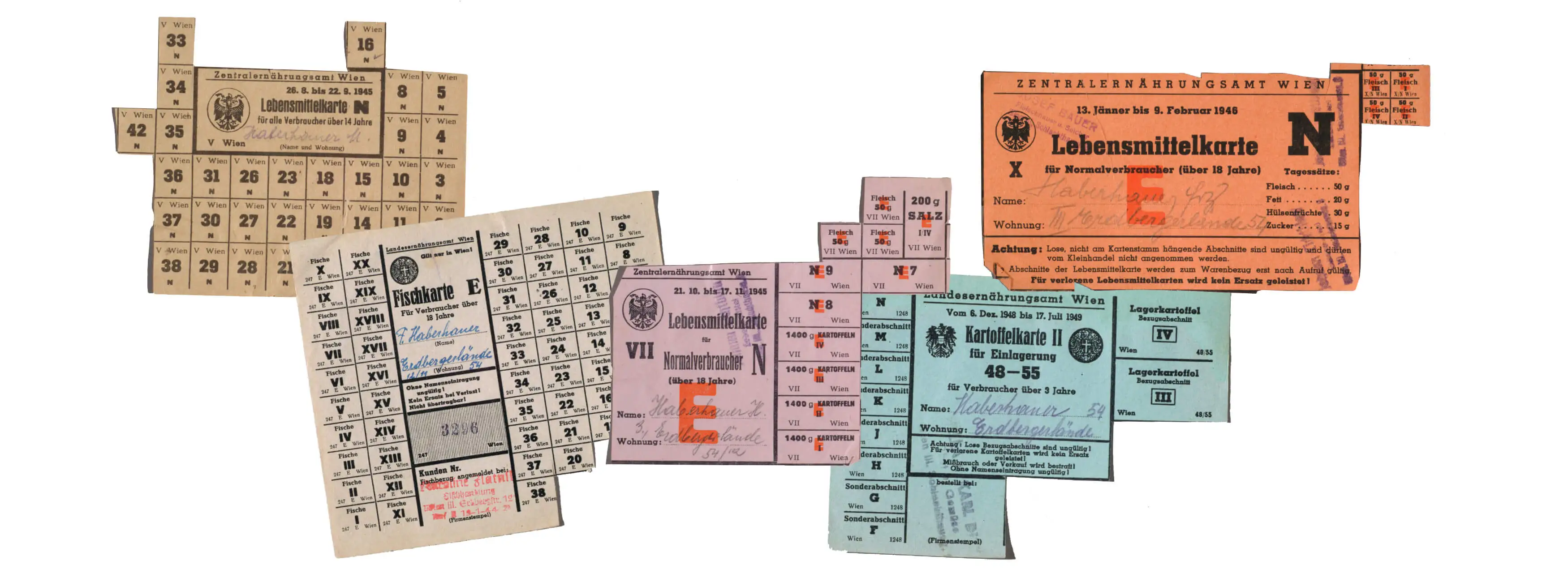 Lebensmittelkarten, 1945, Wien Museum  
