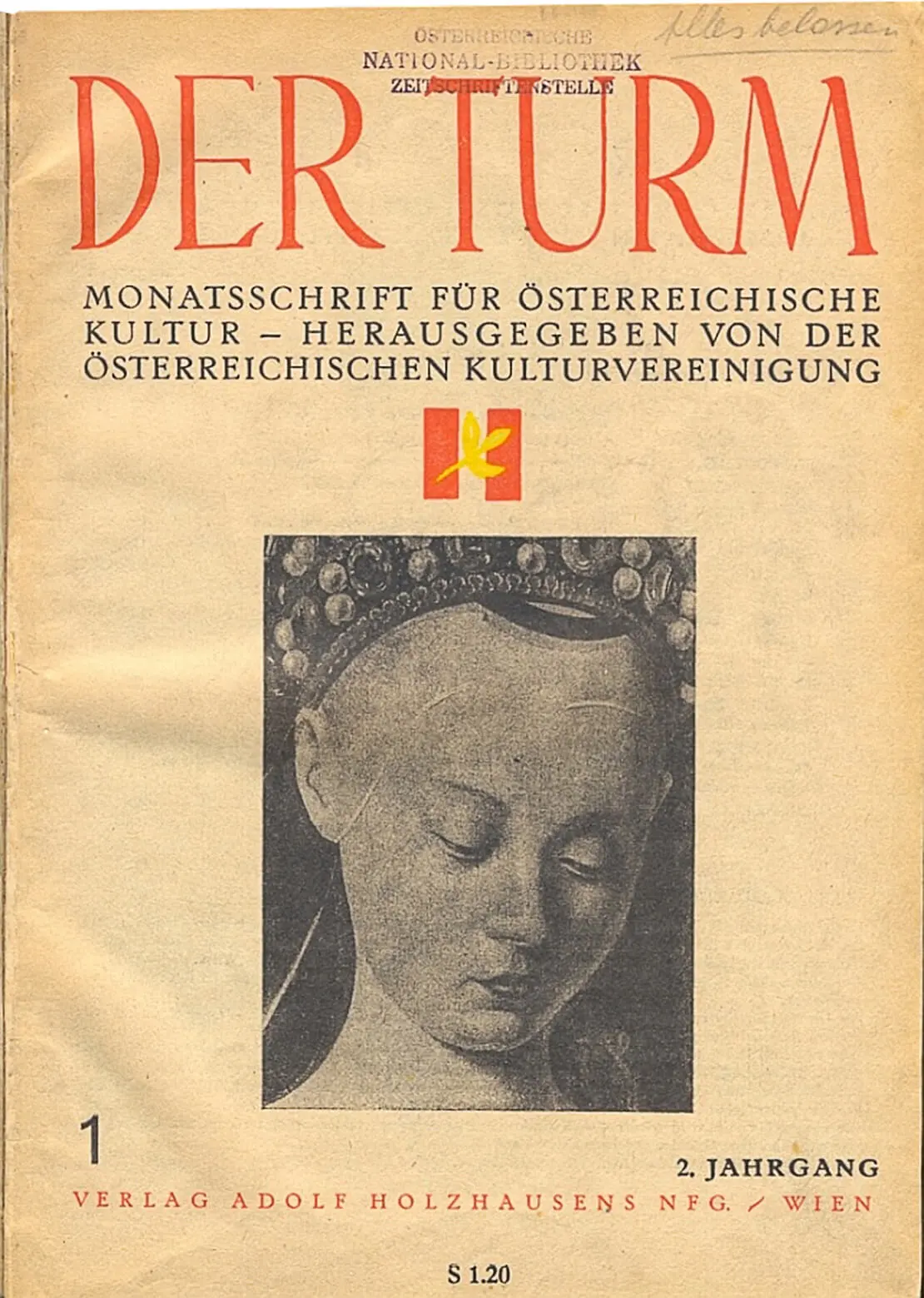 Titelseite der Zeitschrift „Der Turm“ aus dem Jahr 1946, ÖNB