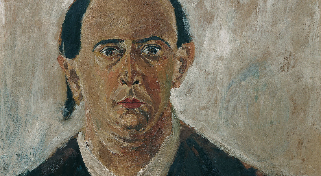 Arnold Schönberg: Selbstportrait (Ausschnitt), 1910, Catalogue raisonné 16, Wien Museum, Inv.-Nr. 77881 