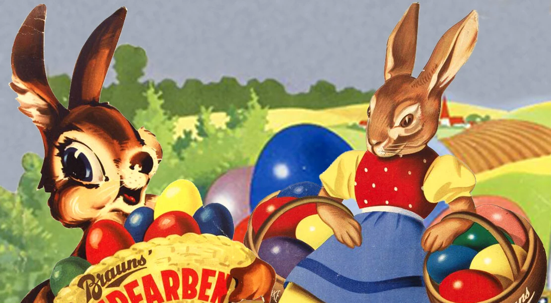 Werbung für Brauns Eierfarben, um 1950/70 (Collage)