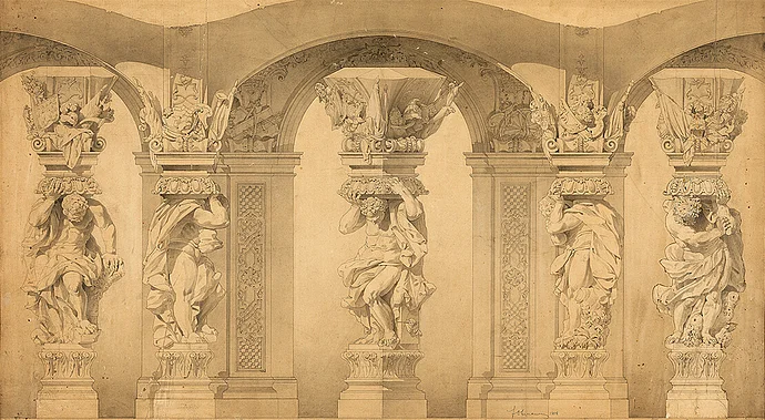 Friedrich Ohmann, Sala Terrena im Oberen Belvedere, 1886, Wien Museum, Inv.-Nr. 106881