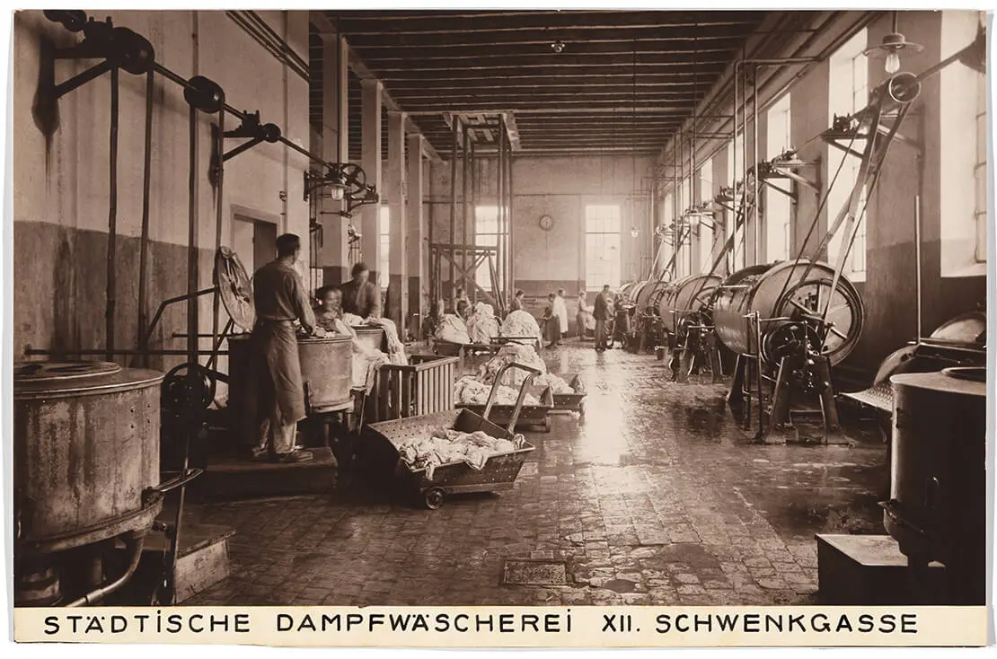 Städtische Dampfwäscherei in der Schwenkgasse 62 in Meidling, um 1926, Wien Museum