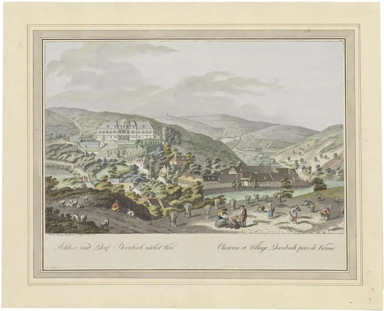 Johann Andreas Ziegler: „Schlosz und Dorf Dornbach nächst Vien", 1780, Verlag Artaria, Wien Museum   