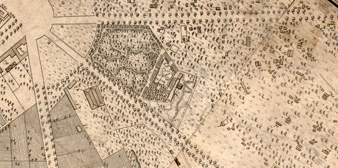 Der Kaisergarten im Stadtplan von 1812. Archiv Christian Hlavac