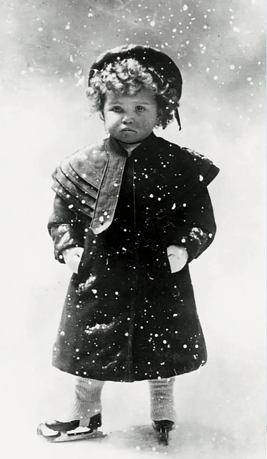 Herma Szabó mit zwei Jahren auf dem Eis, 1904, Foto: Wiener Eislaufverein