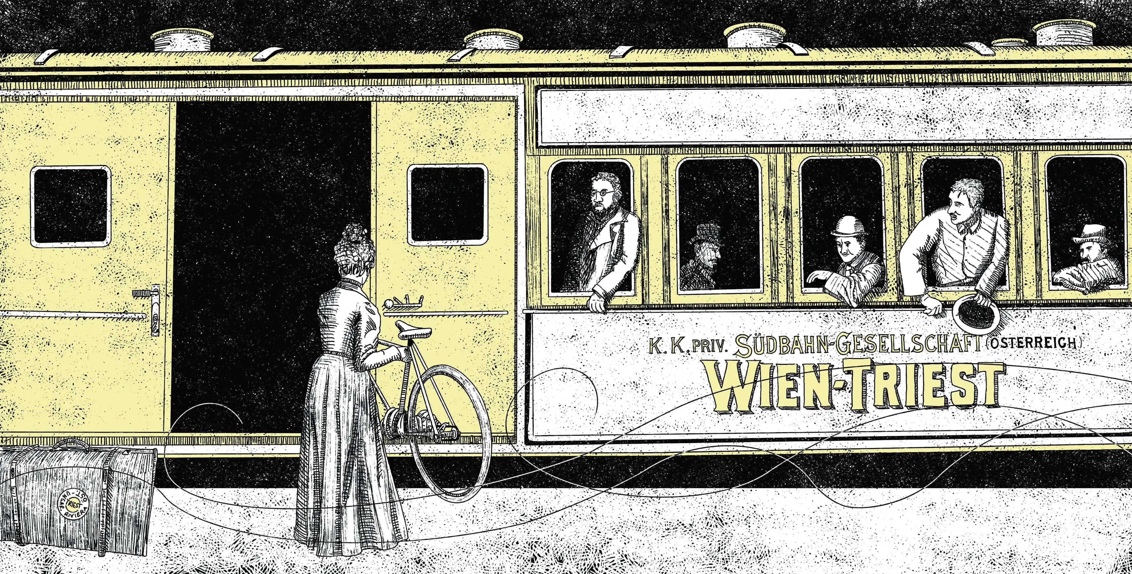 Radmitnahme am Bahnhof, Illustration: Jorghi Poll/Edition Atelier