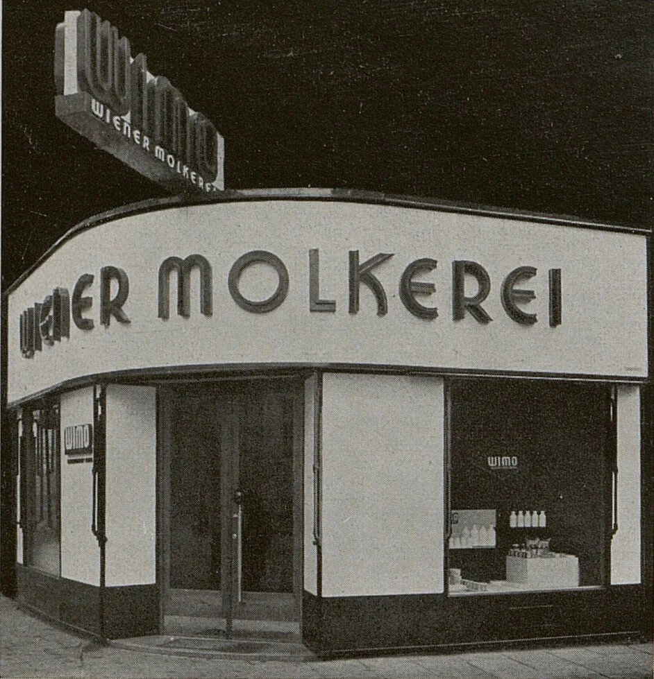 Die Molkerei-Filiale in der Wallnerstraße, Foto: Österreichische Kunst, Heft 1 (1935), S. 24 / ANNO/ÖNB