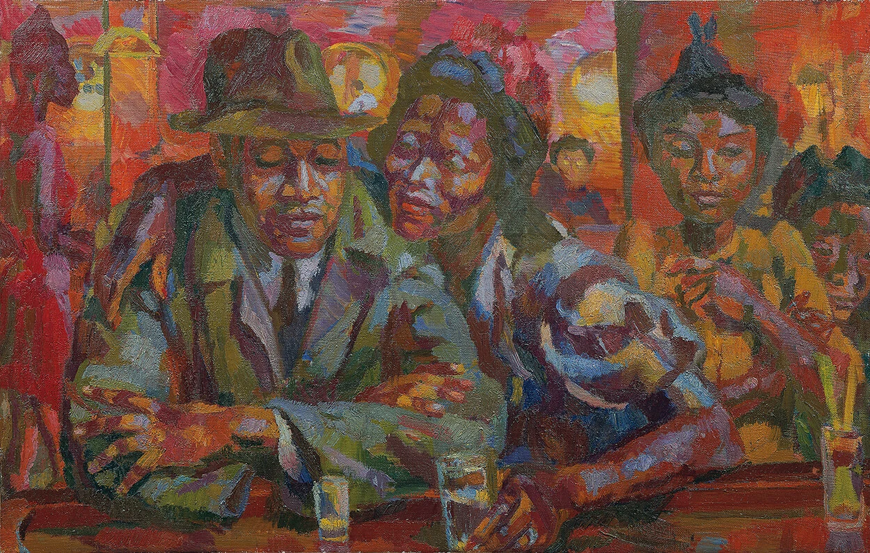 Hans Böhler: Jack Carter's Bar in Harlem, 1942, Ölgemälde, Belvedere, Wien  