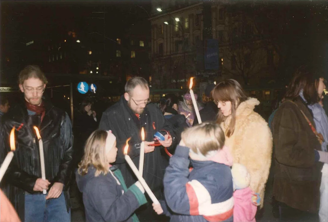 Aids-Gedenkveranstaltung, 1992, Fotos: Erwin Reisenhofer, Qwien  