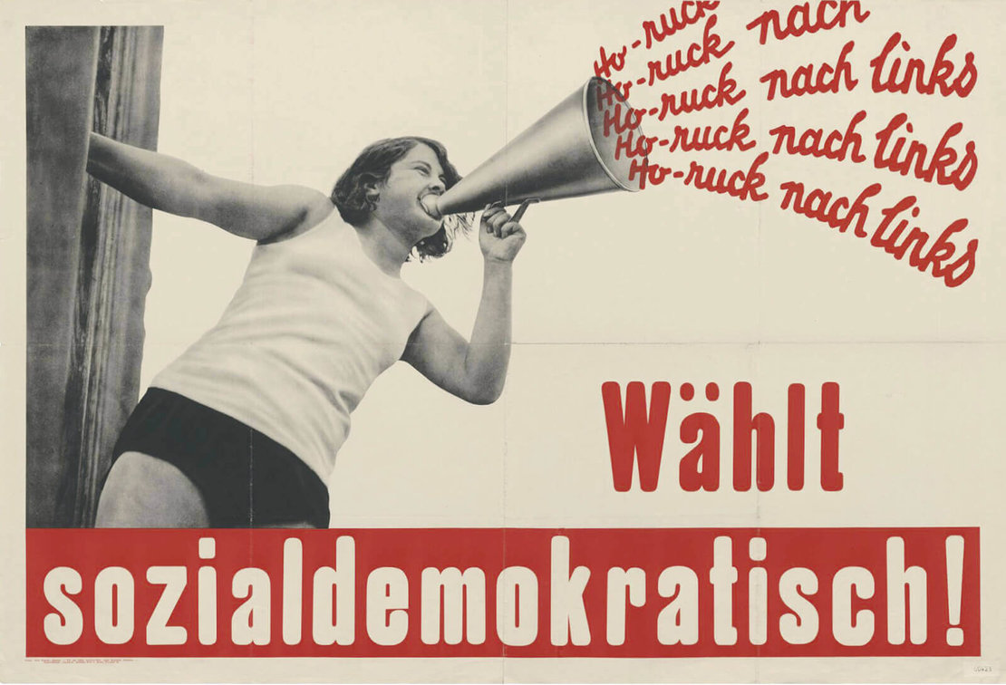 Ho-ruck nach links Wählt sozialdemokratisch!, 1932, Grafiker*in unbekannt, 76 x 112 cm, P-423 