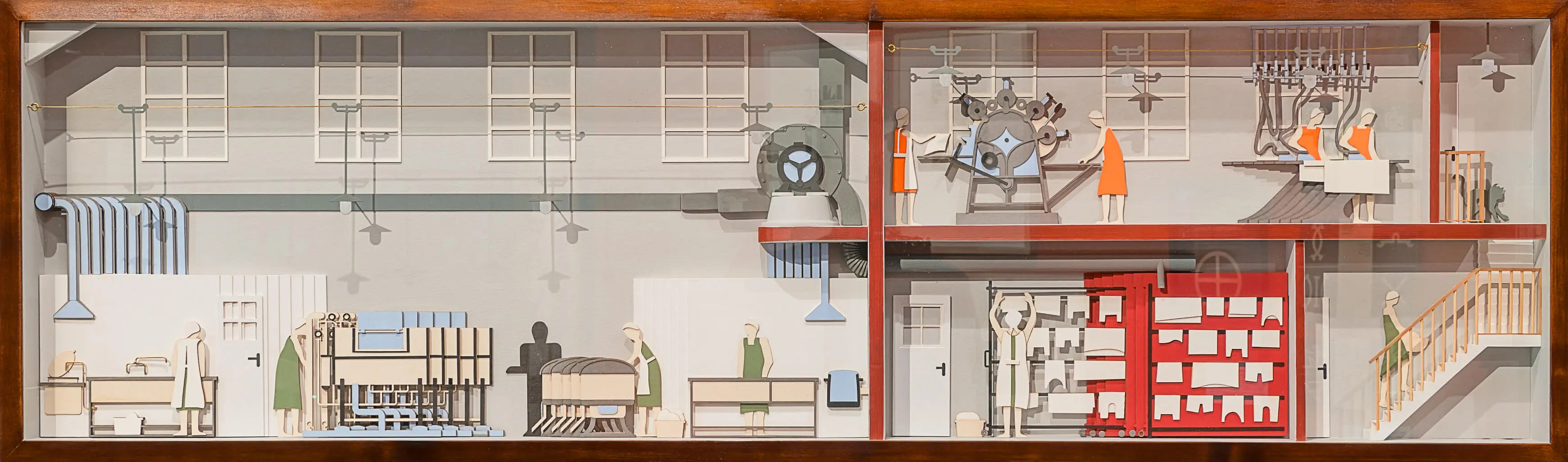 Diorama der Waschküche in einem Wiener Gemeindebau, 1929, Rekonstruktion: Nikolaus Fuchs, 2025, zu sehen in der Ausstellung, Foto: Klaus Pichler/Wien Museum  