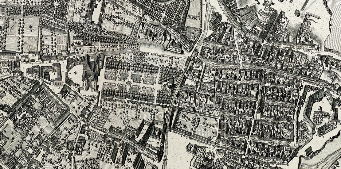 Joseph Daniel Huber (Stecher), Jakob Wagner (Stecher), Johann Matthias Ebersbach (Stecher), C. G. Kurtz (Stecher) Jakob Adam (Stecher): Vogelschauplan von Wien und den Vorstädten bis zum Linienwall, 1769–1772, LIECHTENSTEIN. The Princely Collections, Vaduz–Vienna