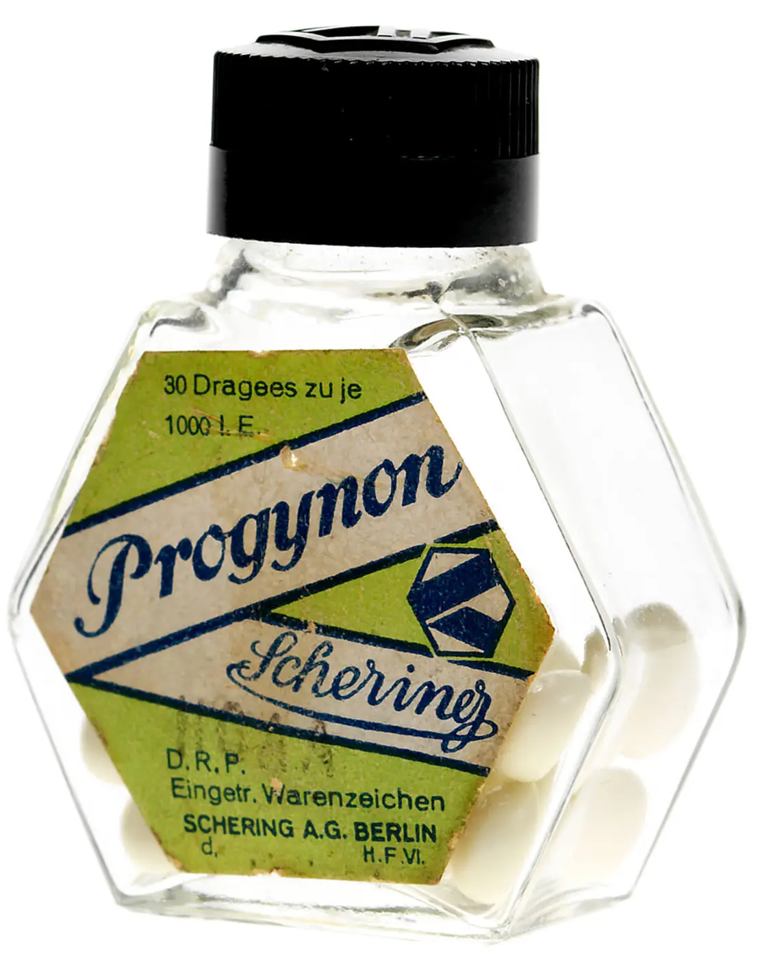 Progynon Fläschchen der Schering AG, 1937. Jüdisches Museum Hohenems, Sammlung, R 105